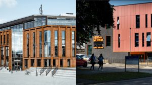 Photo of the outside of the buildings for the Kent and Medway Medical School