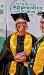 Photograph of Lisa, Occupational Therapy Apprentice, at the Apprentice Graduation Ceremony